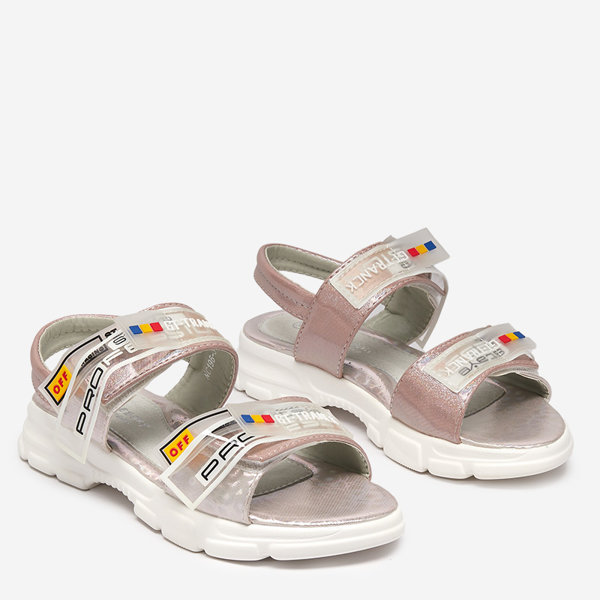 Sandales roses pour enfants fermées par velcro Keris - Footwear