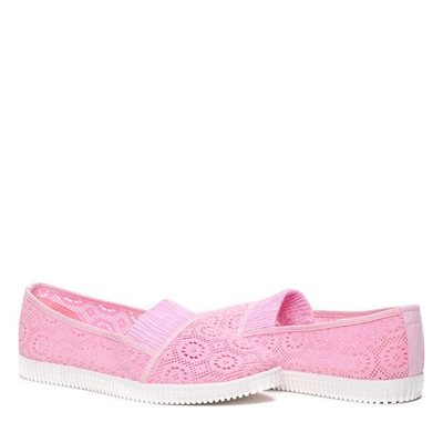 Różowe slip on Baolikang- Obuwie