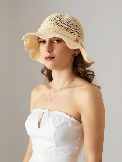 Royalfashion Chapeau femme à bord ondulé Wave Breeze