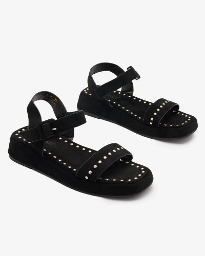 Sandales noires pour femmes avec strass Franssia - Footwear