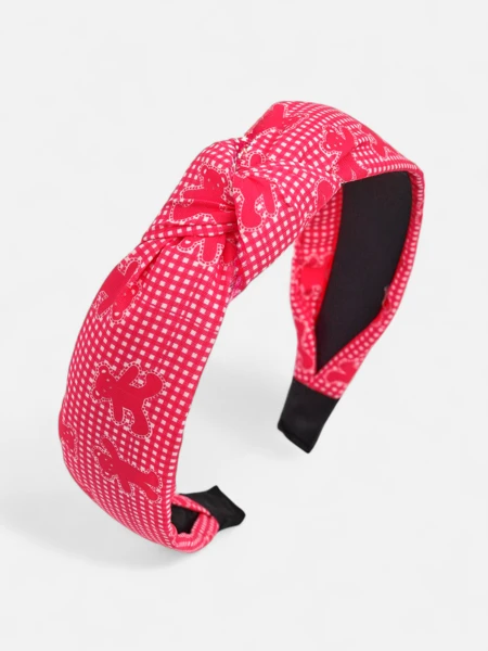 Royalfashion Serre-tête tressé à carreaux et oursons