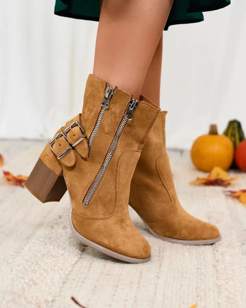 Royalfashion Bottes camel pour femme avec décoration Feirrgo