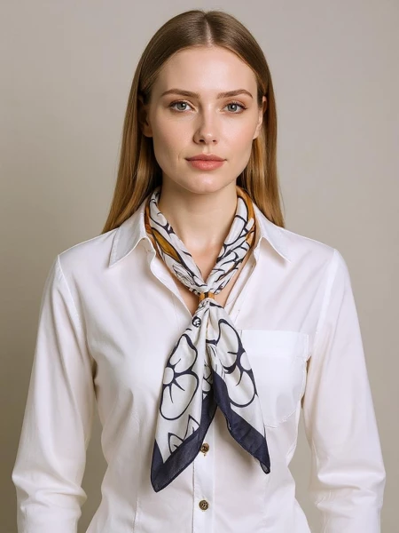 Aurelia Bianca – foulard léger pour femmes avec un motif floral en polyester