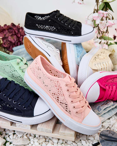 Baskets respirantes Calista Nero en dentelle pour femmes - collection été/printemps