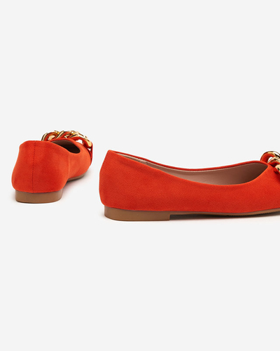 OUTLET Ballerines femme orange décor Caviene - Chaussures