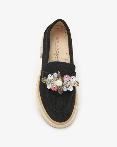 Mocassins ajourés noirs pour femme Peloga- Footwear