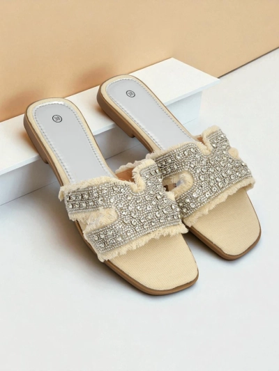 Royalfashion Sandales pour femmes avec strass CrystalEase