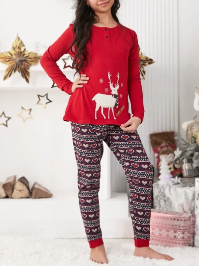 Pyjama en coton pour enfants Royalfashion Noël avec renne polaire