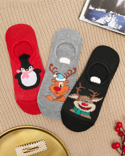 Chaussettes multicolores avec imprimé de Noël 3/pack - Sous-vêtements