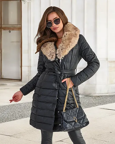 Veste d'hiver noire pour femme - Vêtements