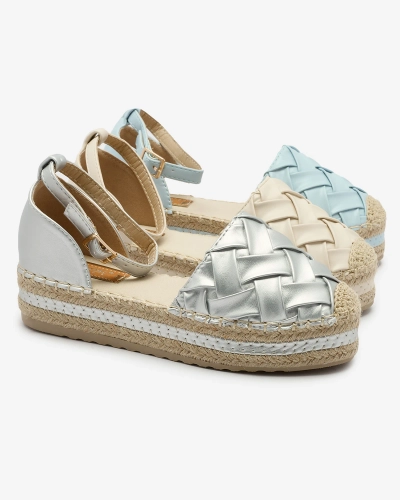 Royalfashion Espadrilles argentées pour femme avec motif tressé Cacod