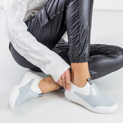 Chaussures de sport femme Jadena blanches et argentées - Footwear