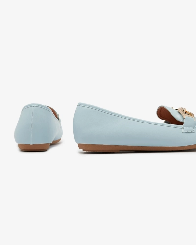 Mocassins en éco-cuir pour femme avec ornement en bleu Qivett- Footwear