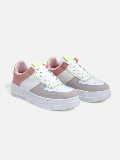 Sneakers pour femmes Hypatia Pastello gris clair cuir écologique printemps 4cm