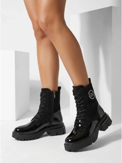 Bottines pour femmes en cuir écologique et daim écologique Lalunes