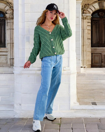Royalfashion Pull tricoté pour femme avec boutons