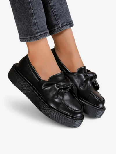 Royalfashion Élégantes mocassins pour femmes avec un nœud Ortto