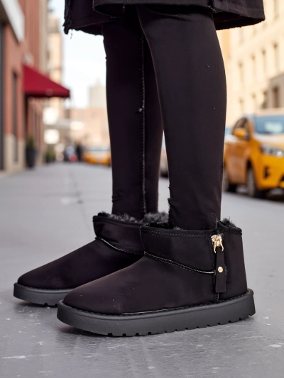 Royalfashion Bottes courtes ressemblant à des bottes de neige pour femmes Fefoz