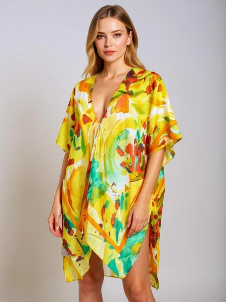 Royalfashion Paréo - Tunique de plage d'été pour femme avec un motif Wild Coast