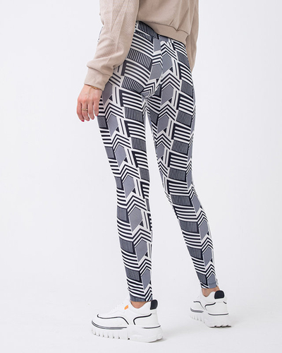 Legging taille haute noir et blanc femme à motifs - Vêtements