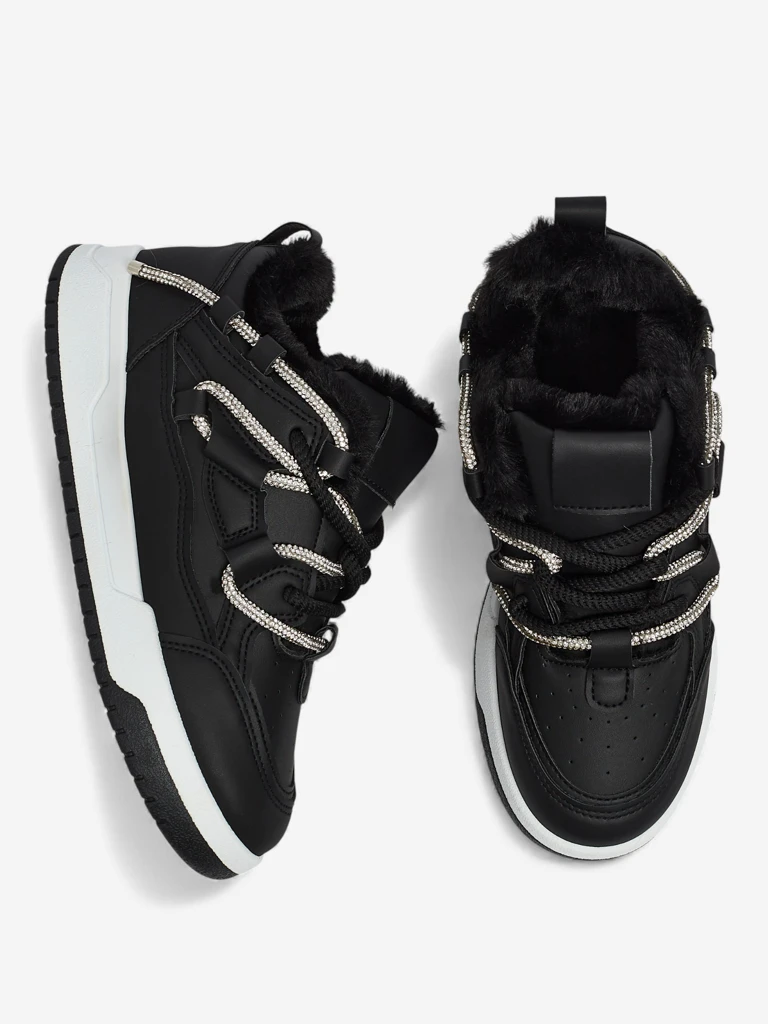 Baskets Luna Noires pour Femmes en Cuir Écologique pour Tous les Jours