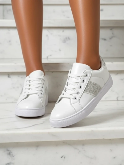 Luminosa Sneakers Blanches en Cuir Écologique