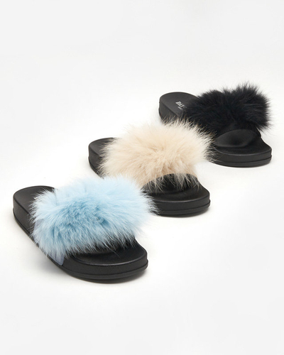 OUTLET Chaussons avec fourrure en bleu Nate - Footwear