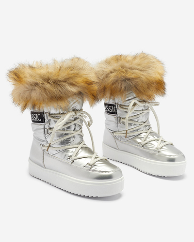 Bottes de neige laquées argentées pour femme Fursav - Footwear