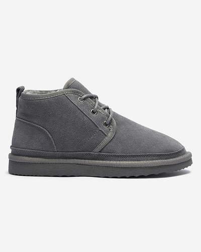 Bottes de neige nouées pour femmes grises avec fourrure Miusho - Chaussures
