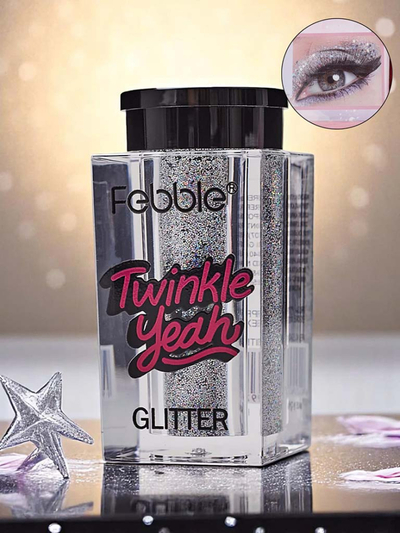 Paillettes argentées scintillantes pour le visage et le corps