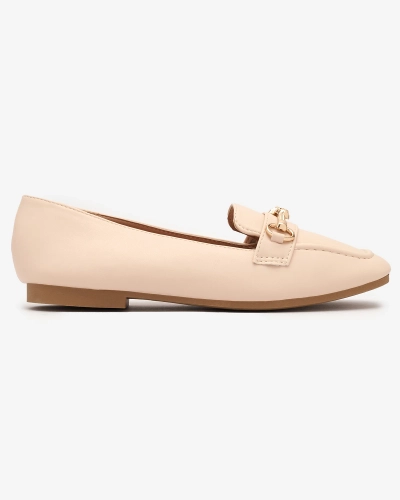 Royalfashion Mocassins pour femme beige avec ornements dorés Olerika