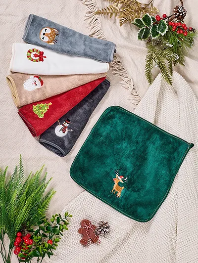 Ensemble de serviettes de Noël Royalfashion Joyeux Noël