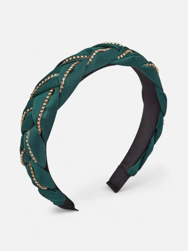 Royalfashion Serre-tête tressé orné de zircons