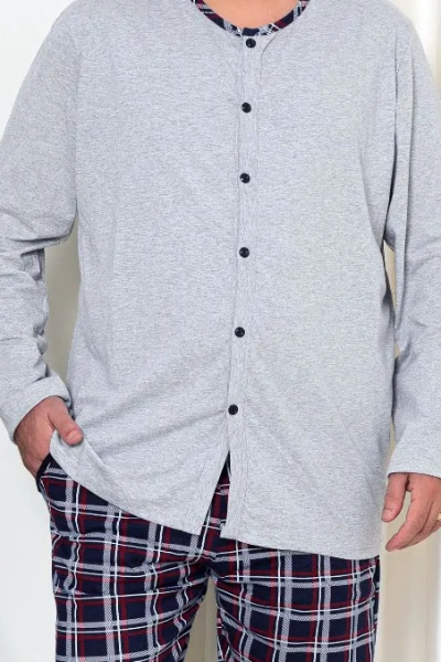 Pyjamas en coton pour hommes Royalfashion à motif à carreaux GRANDE TAILLE