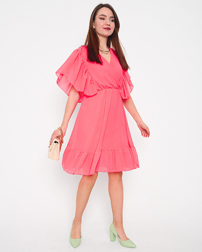 Mini-robe rose fluo pour femme - Vêtements