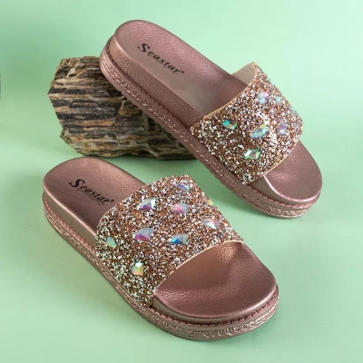 OUTLET Sandales compensées femme or rose Sailor - Chaussures