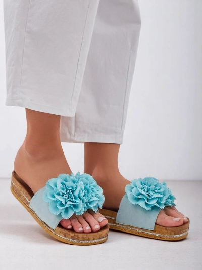 Royalfashion Tongs pour femmes avec fleurs Focce