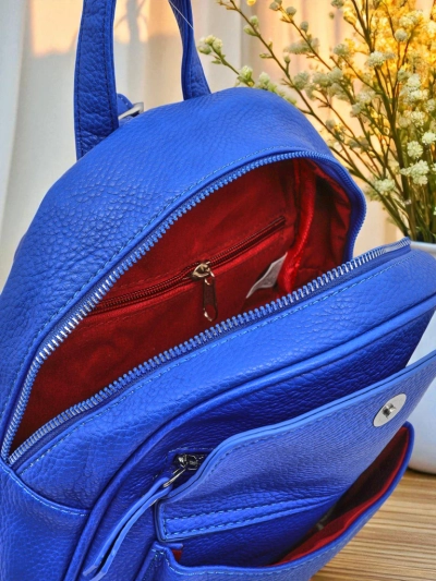 Sac 
à dos pour femmes Ariadne Bianco Azzurro RoyalEco Królewska Moda 25x25x10