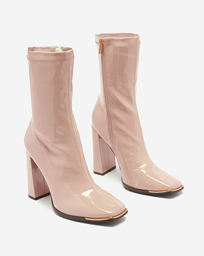 Bottes laquées rose clair pour femmes sur le poteau Rekila - Footwear