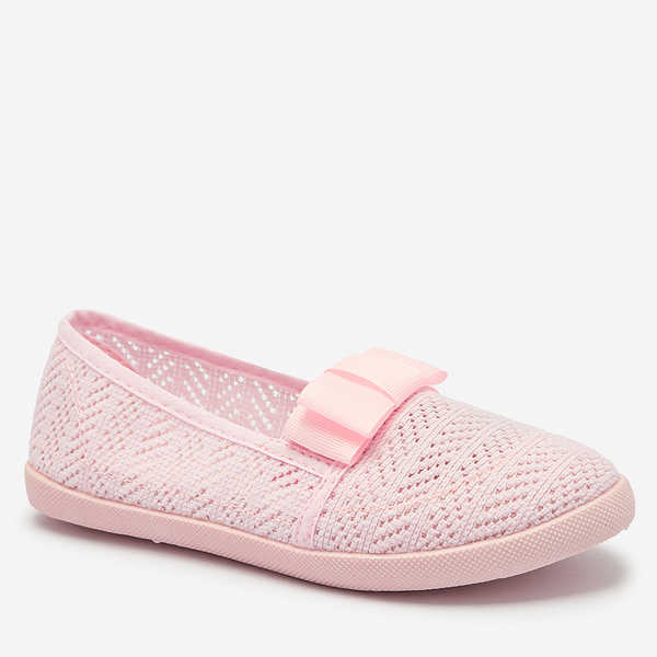 Baskets à nœuds pour filles en rose pâle Lolisa - Chaussures