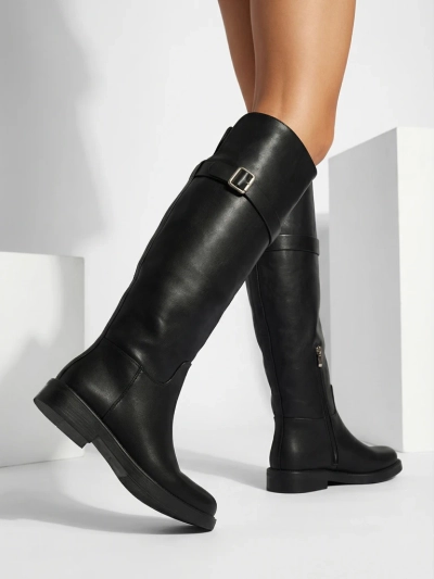 Bottes pour femmes au-dessus du genou en cuir écologique Denivra