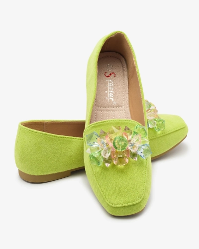 OUTLET Royalfashion Mocassins en éco-suède vert pour femme Gepossa