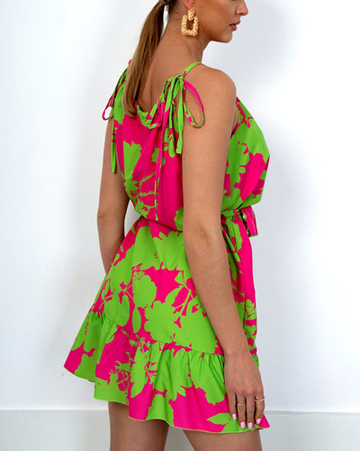 Robe été femme fuchsia à motifs - Vêtements