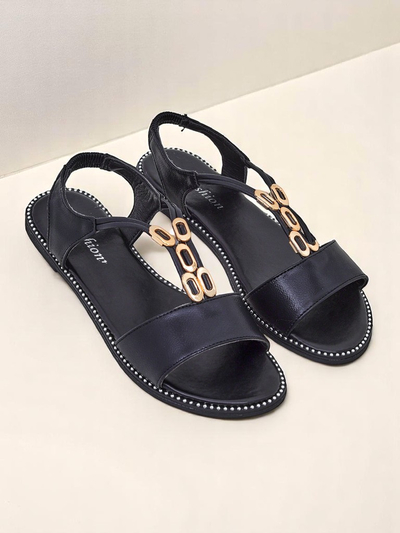 Royalfashion Sandales pour femmes avec lanières décoratives Siena Glow