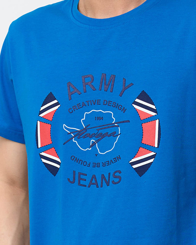 T-shirt imprimé homme bleu clair - Vêtements