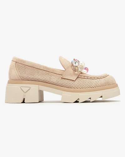 Mocassins ajourés marron clair pour femme Peloga- Footwear
