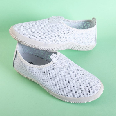 Sneakers femme blanches ajourées slip on Agla - Chaussures