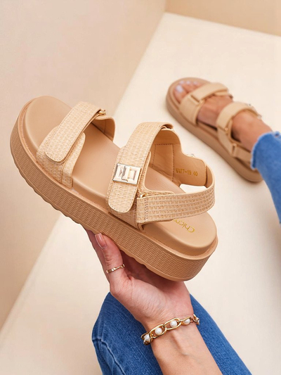 Sandales pour femmes à plateforme Royalfashion Beige Lavinia - été confortable