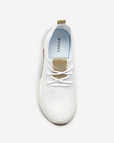 Chaussures de sport blanches pour femmes avec semelles intérieures marron Kedeti - Chaussures