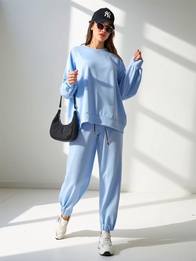 Ensemble en coton Royalfashion pour femmes avec des poignets élastiques sur les jambes